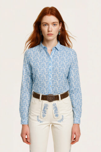 Blumenprint-Bluse „Blue Breeze“