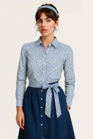 Blumenbluse „Blue Meadow Classic“